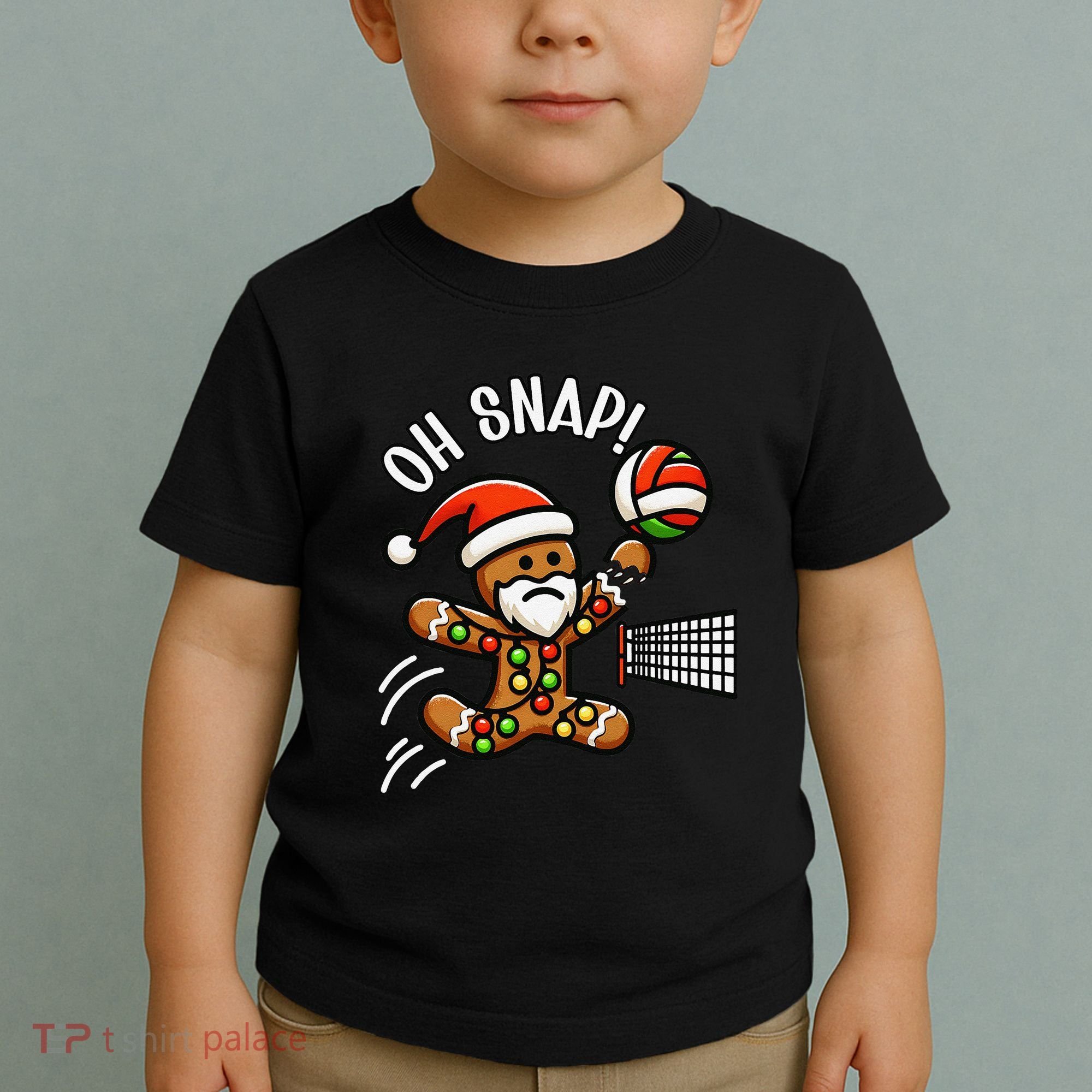 Oh Snap Gingerbreadman Christmas Volleyball Toddler T-Shirt