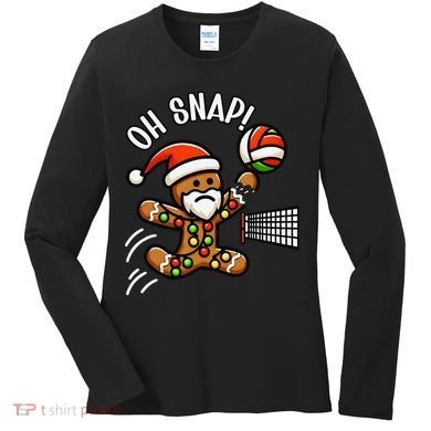Oh Snap Gingerbreadman Christmas Volleyball Women's Long Sleeve Shirt