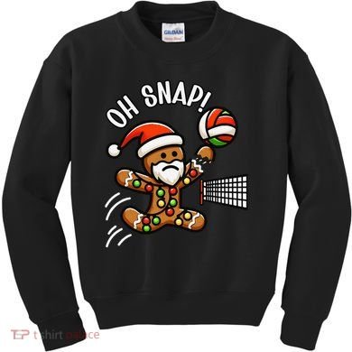 Oh Snap Gingerbreadman Christmas Volleyball Kids Sweatshirt