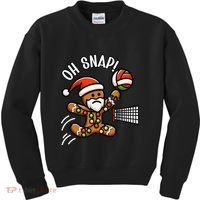 Oh Snap Gingerbreadman Christmas Volleyball Kids Sweatshirt thumb 0