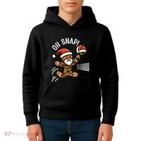 Oh Snap Gingerbreadman Christmas Volleyball Kids Hoodie thumb 4