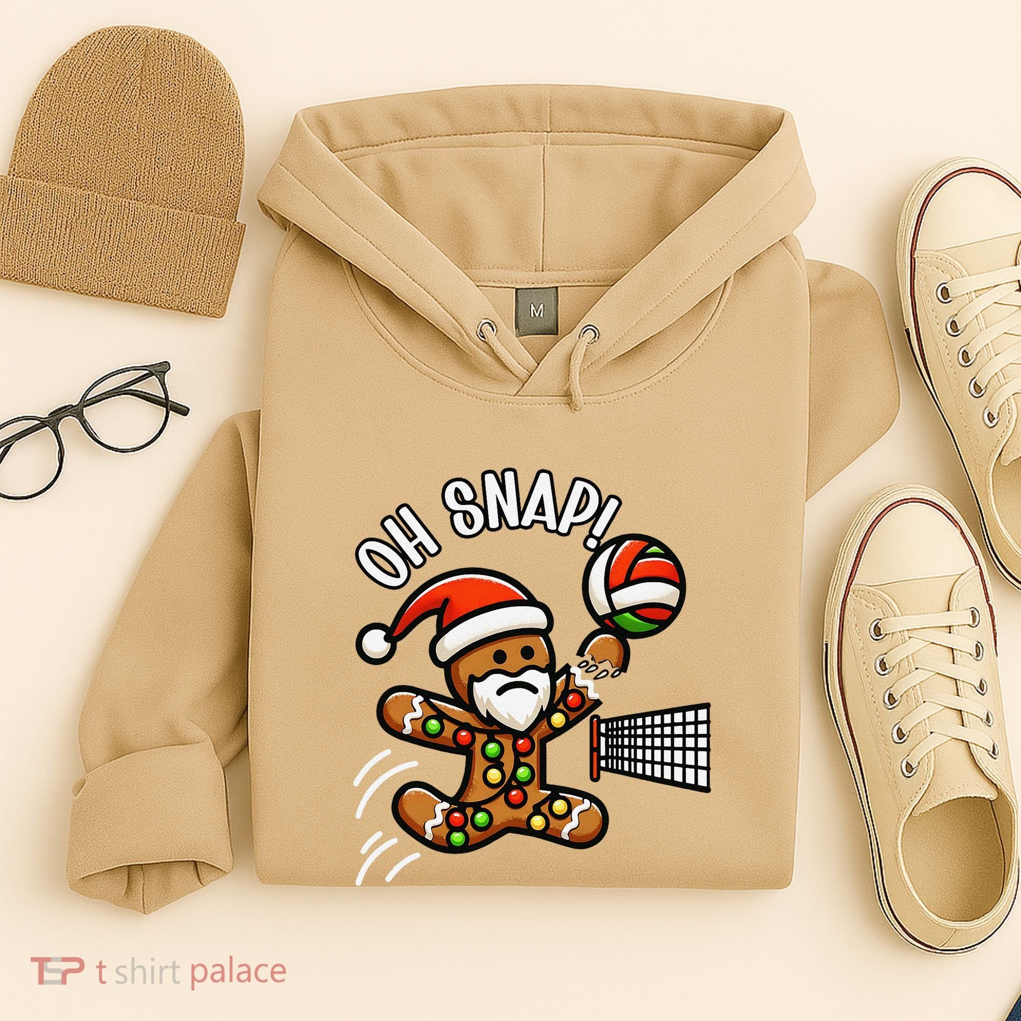 Oh Snap Gingerbreadman Christmas Volleyball Hoodie
