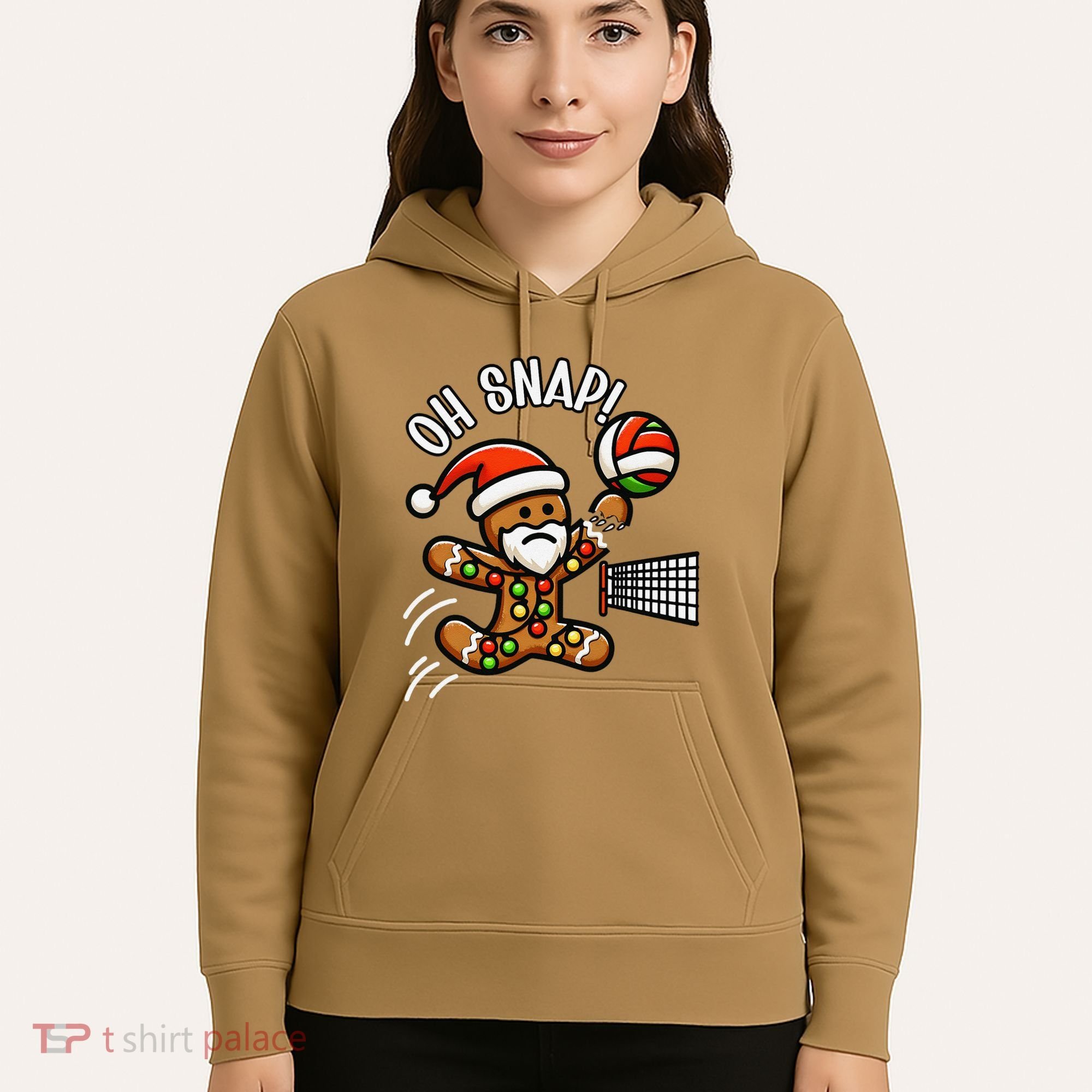 Oh Snap Gingerbreadman Christmas Volleyball Hoodie