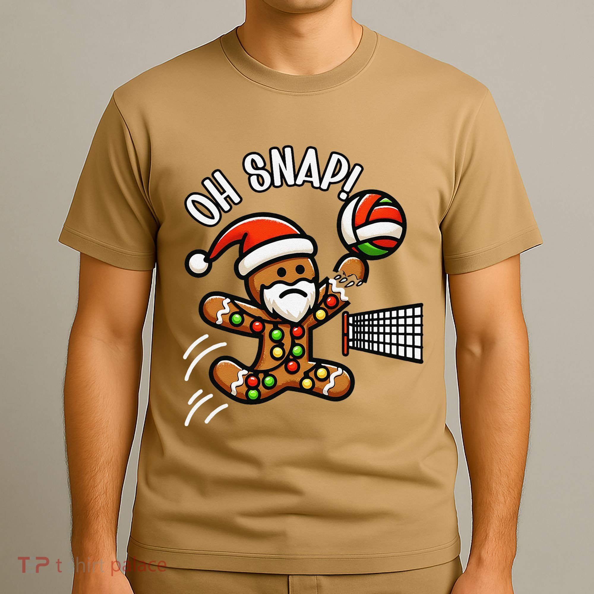 Oh Snap Gingerbreadman Christmas Volleyball T-Shirt
