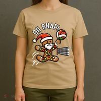 Oh Snap Gingerbreadman Christmas Volleyball T-Shirt thumb 4