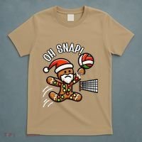 Oh Snap Gingerbreadman Christmas Volleyball T-Shirt thumb 5