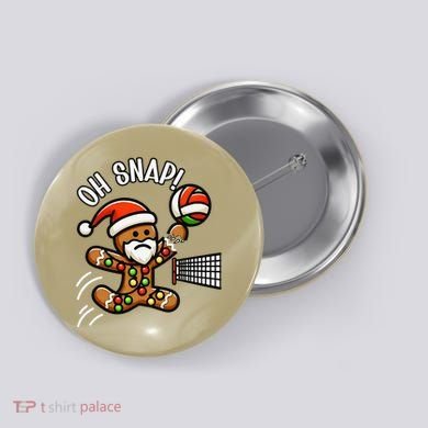 Oh Snap Gingerbreadman Christmas Volleyball Button