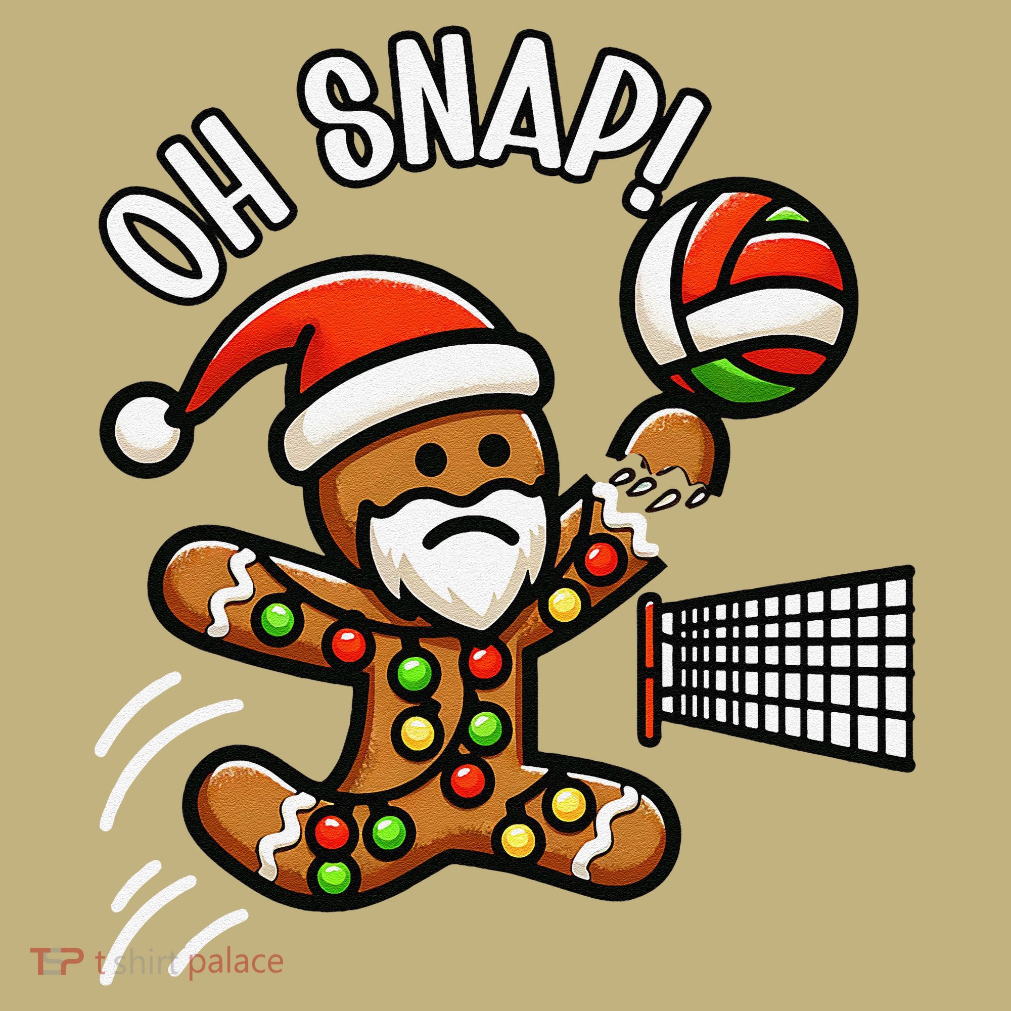 Oh Snap Gingerbreadman Christmas Volleyball Button