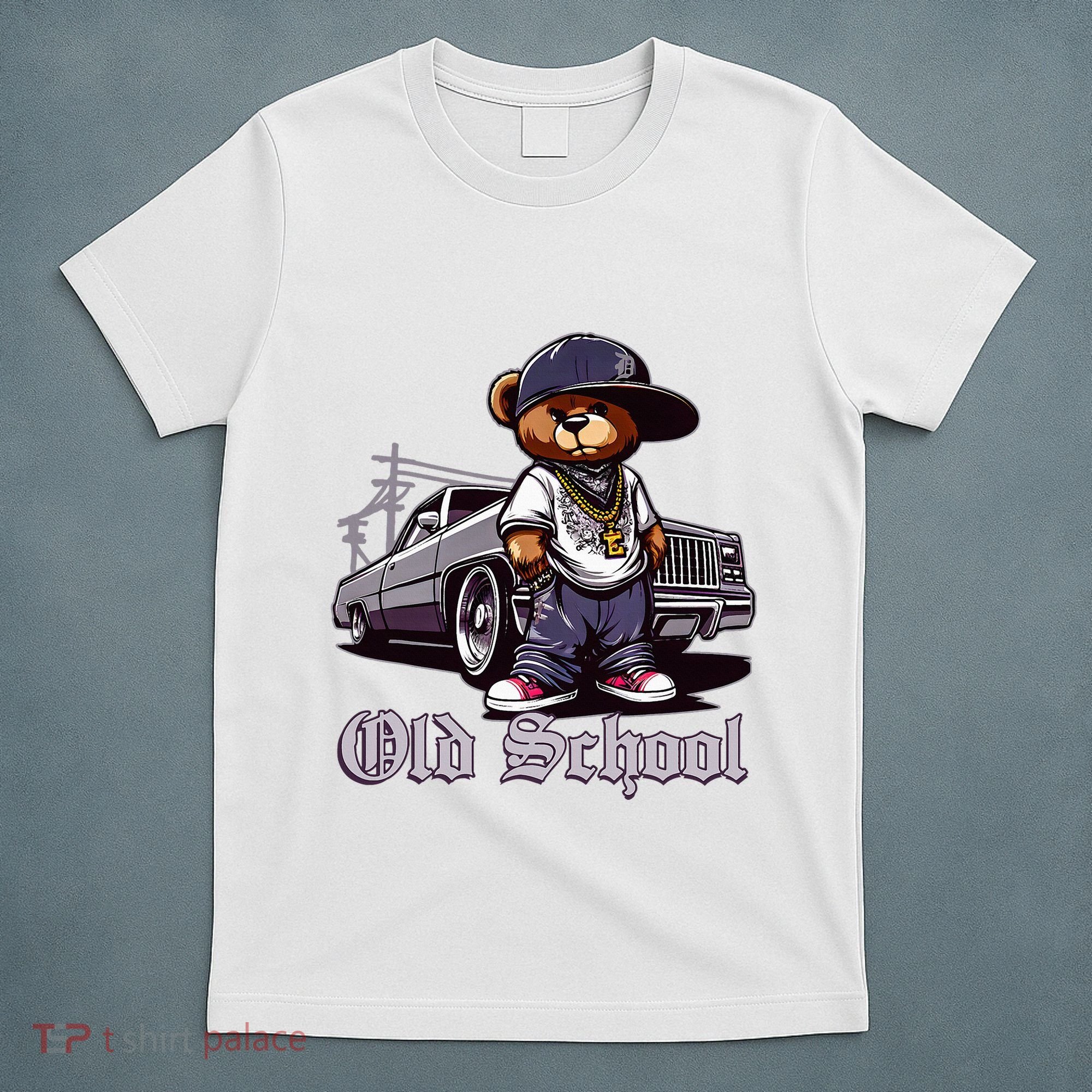Old School Hip Hop Teddy Bear Lowrider Chicano Culture Cute T-Shirt