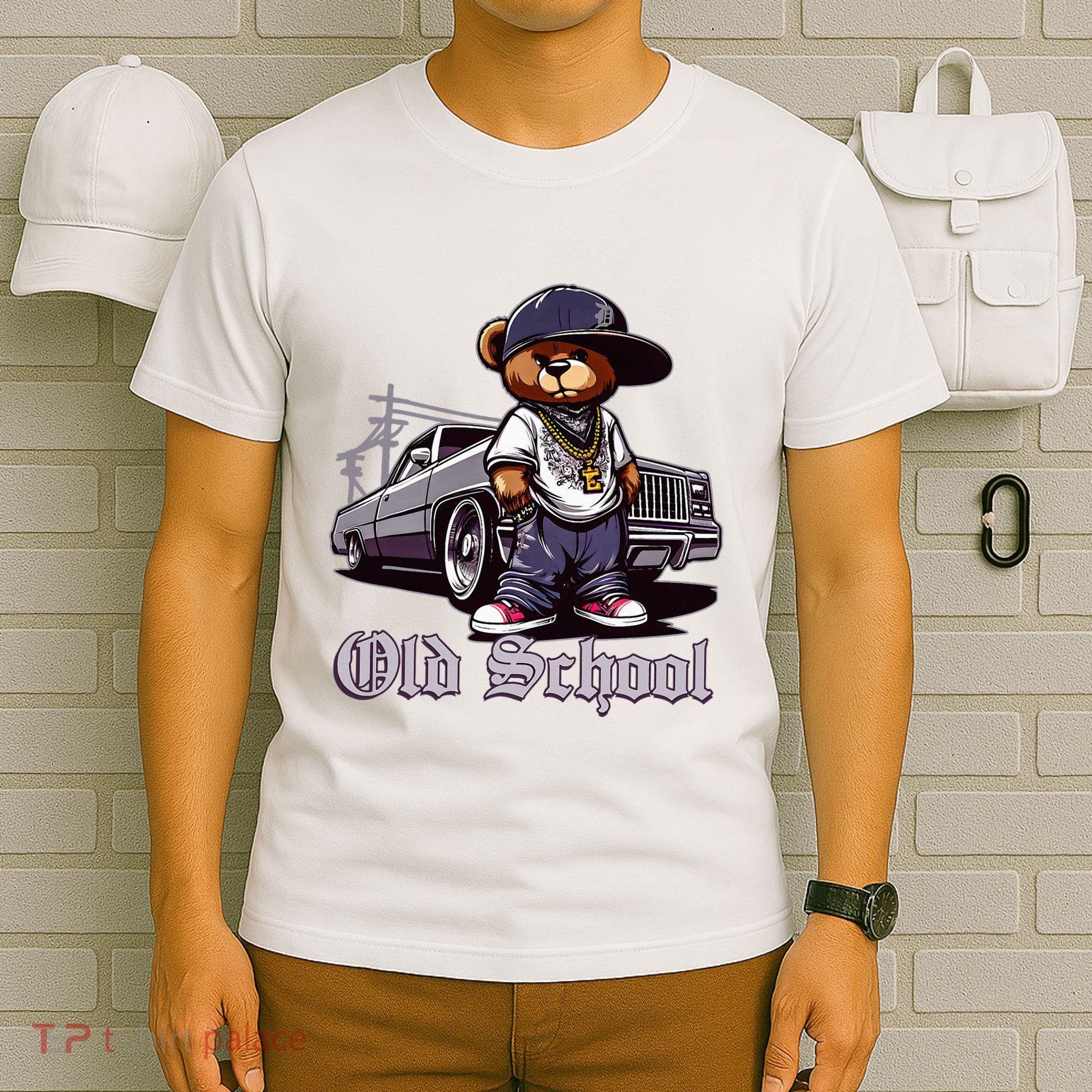 Old School Hip Hop Teddy Bear Lowrider Chicano Culture Cute T-Shirt