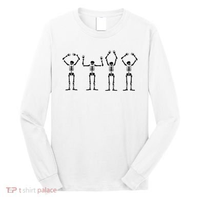 OHIO Skeleton Halloween Funny Ohio State Long Sleeve Shirt