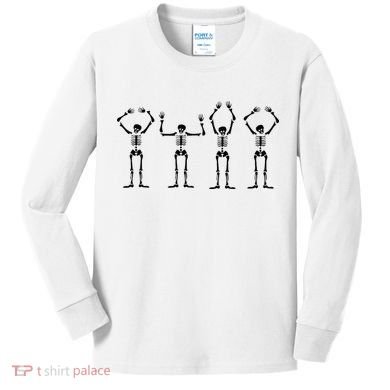 OHIO Skeleton Halloween Funny Ohio State Kids Long Sleeve Shirt