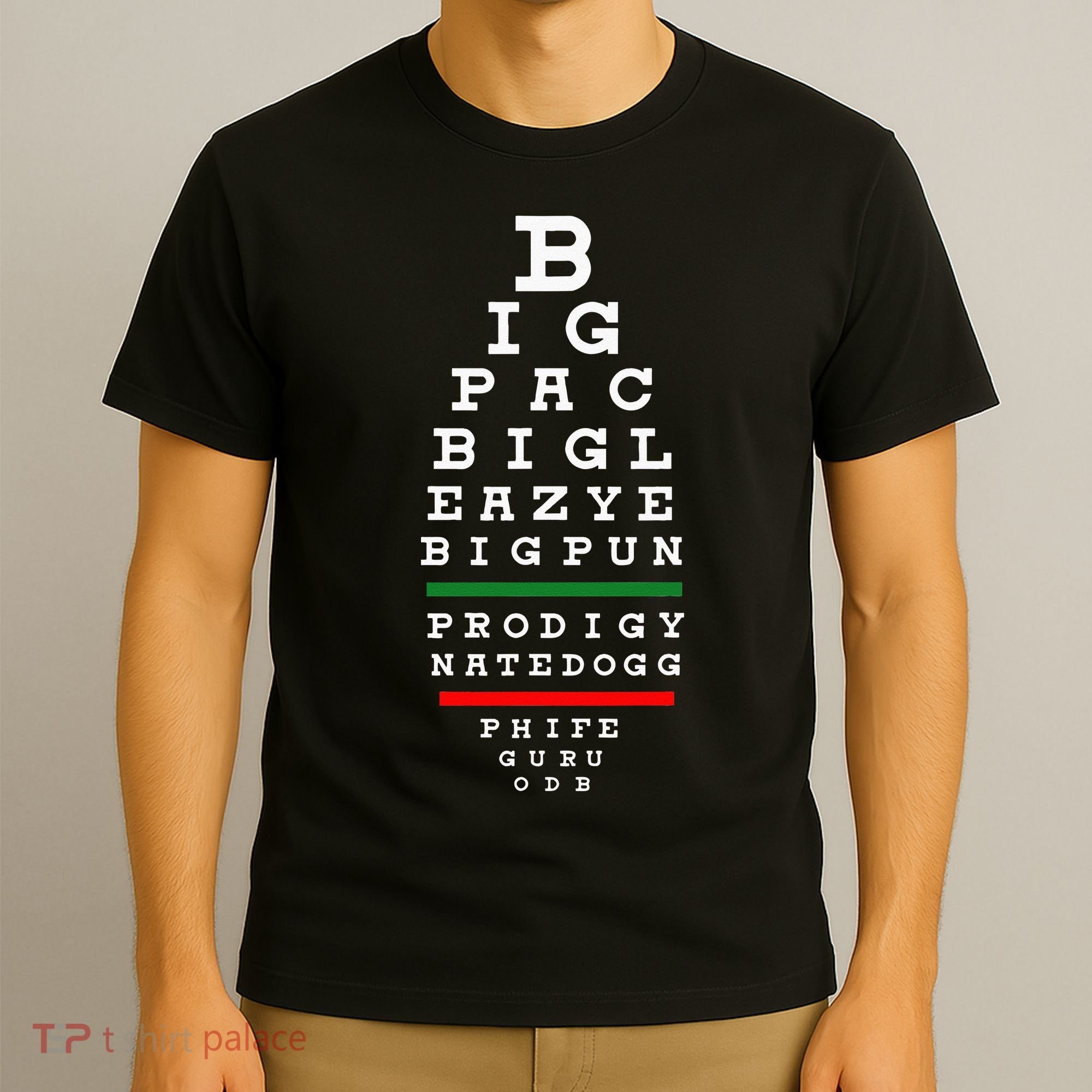 Old School Hip Hop Music Rap Legends Eye Chart 90s Hip Hop T-Shirt
