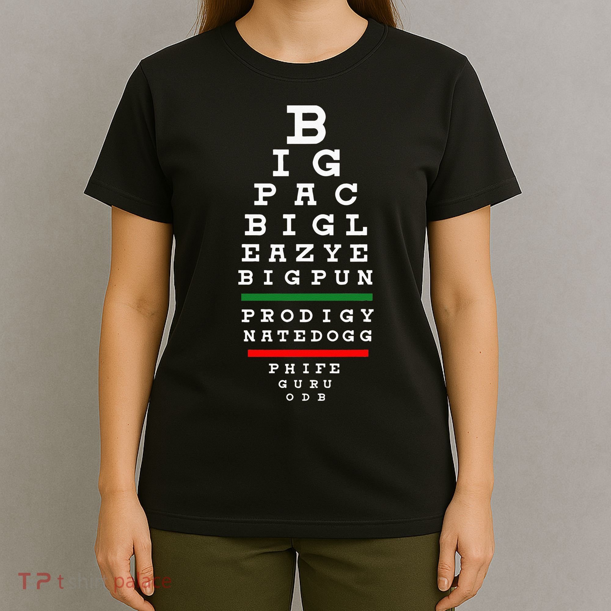 Old School Hip Hop Music Rap Legends Eye Chart 90s Hip Hop T-Shirt