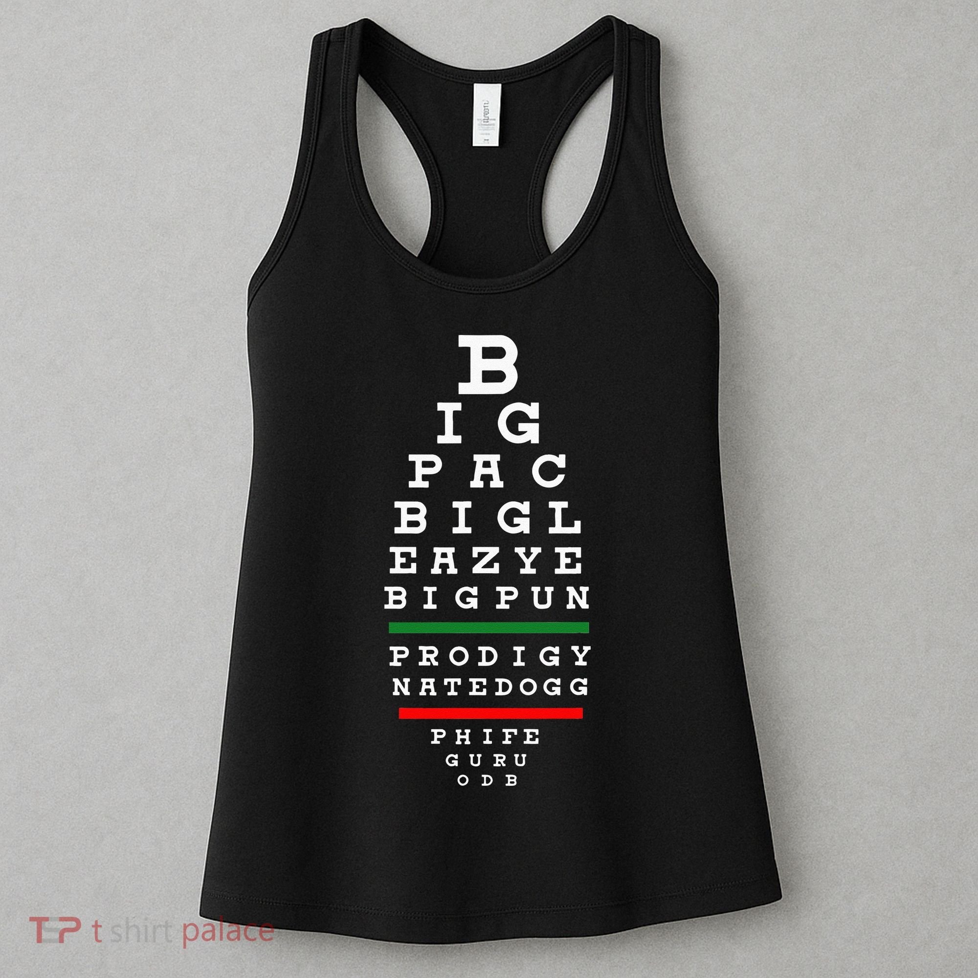 Old School Hip Hop Music Rap Legends Eye Chart 90s Hip Hop Women's Tank Top