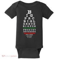 Old School Hip Hop Music Rap Legends Eye Chart 90s Hip Hop Baby Bodysuit thumb 0
