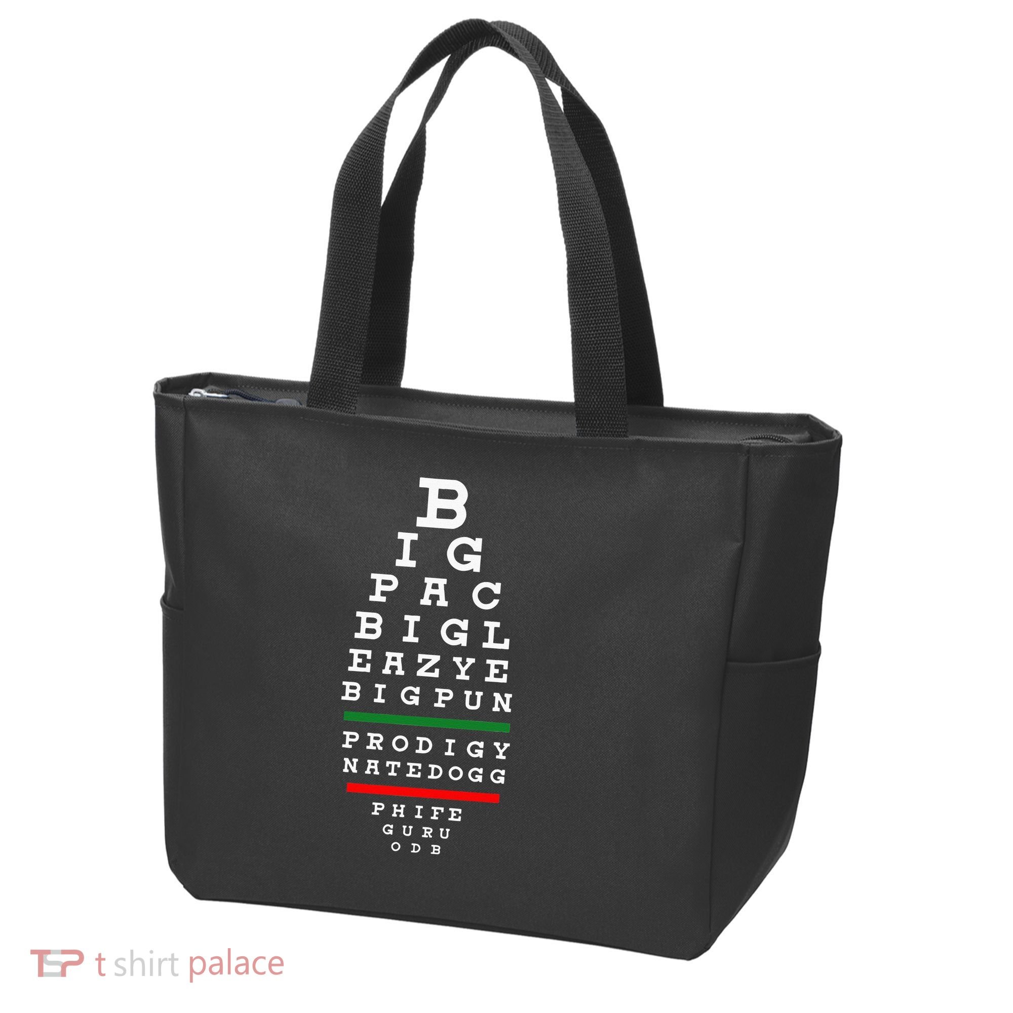 Old School Hip Hop Music Rap Legends Eye Chart 90s Hip Hop Tote Bag