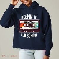 Old School Hip Hop 80s 90s Mixtape Graphic Ladies Heavyweight Boxy Pullover Hoodie thumb 0