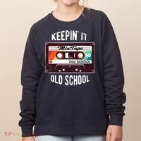 Old School Hip Hop 80s 90s Mixtape Graphic Women's Sweatshirt thumb 0