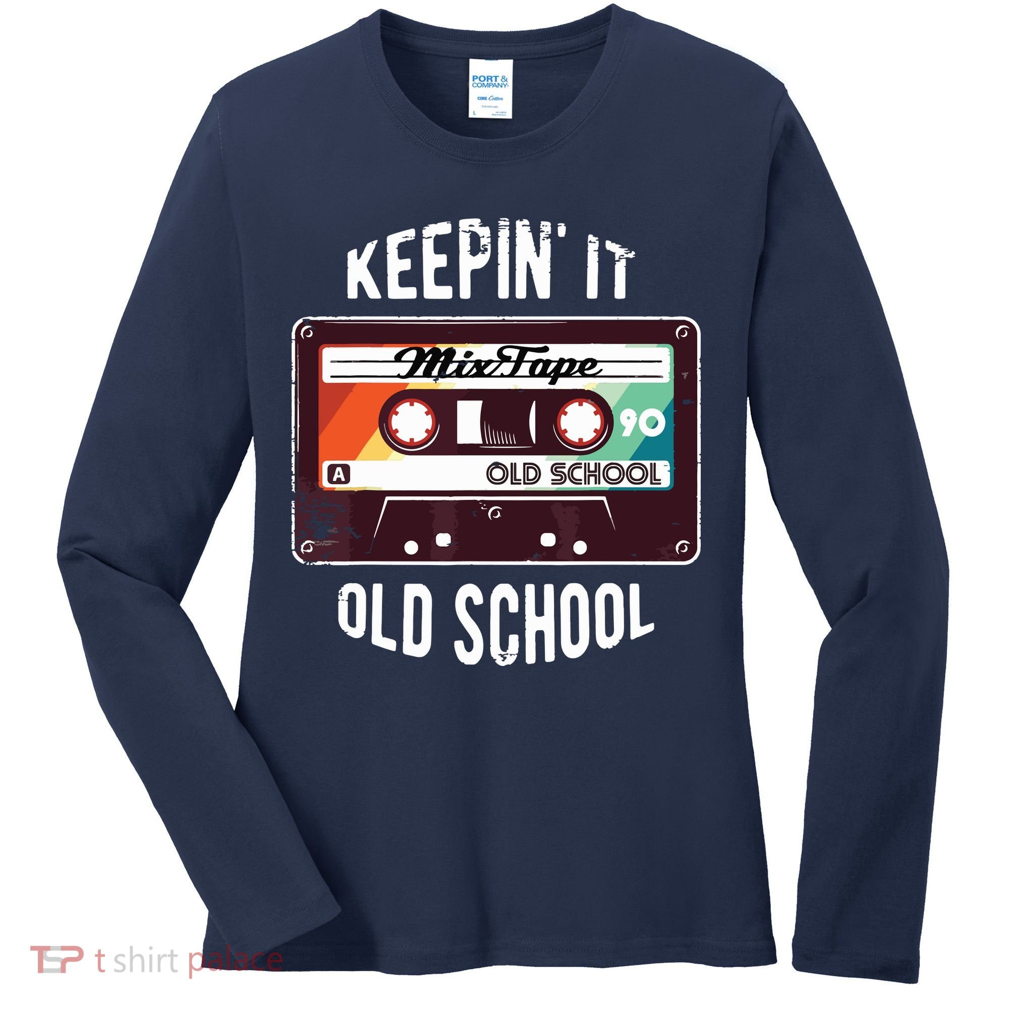 Old School Hip Hop 80s 90s Mixtape Graphic Women's Long Sleeve Shirt