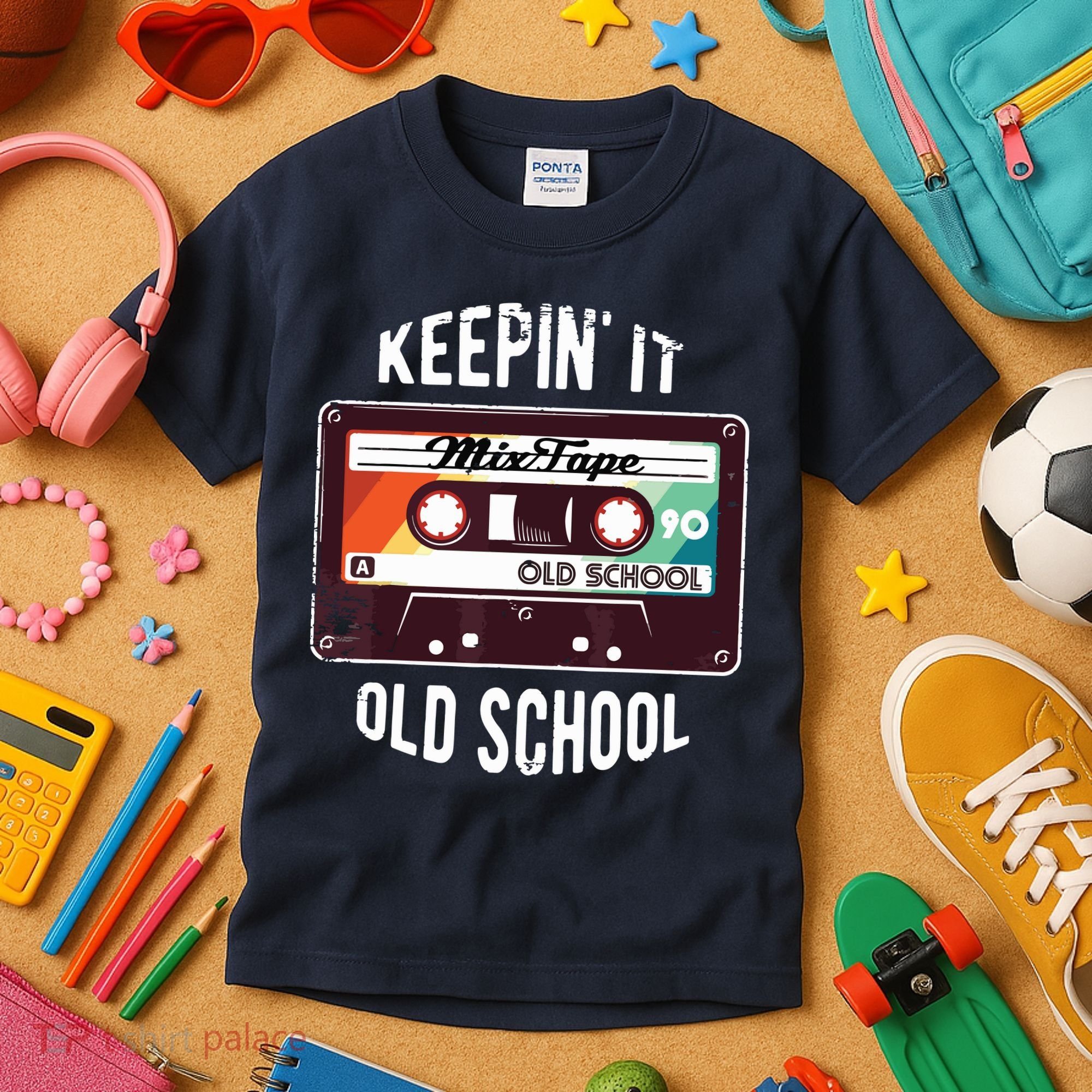 Old School Hip Hop 80s 90s Mixtape Graphic Kids T-Shirt