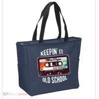 Old School Hip Hop 80s 90s Mixtape Graphic Tote Bag thumb 2