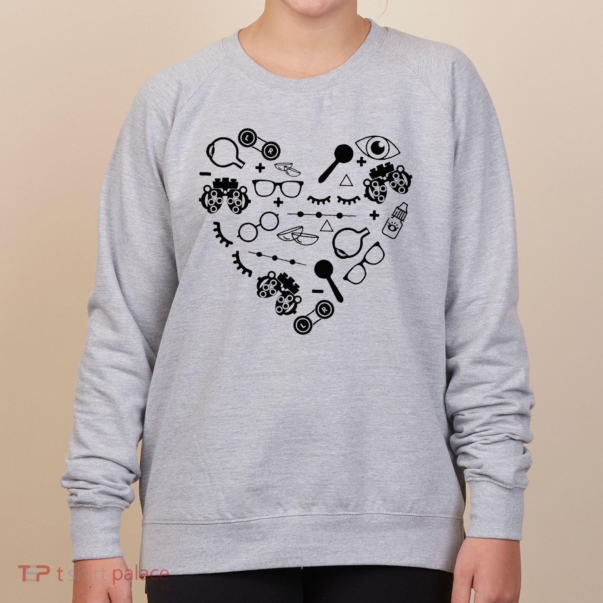 Optometry Symbols Heart Eyeglasses Spectacles Optician Life Women's Sweatshirt