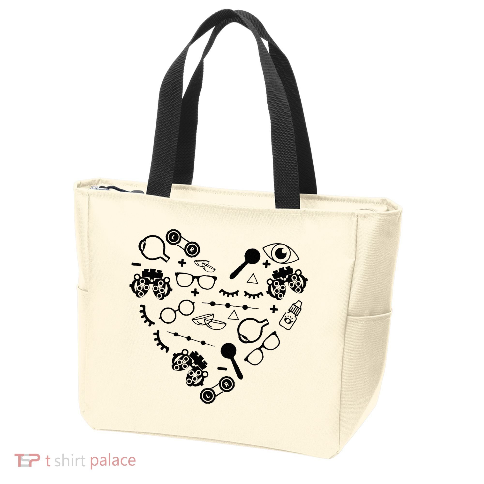 Optometry Symbols Heart Eyeglasses Spectacles Optician Life Tote Bag
