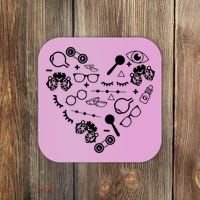 Optometry Symbols Heart Eyeglasses Spectacles Optician Life Coaster thumb 0