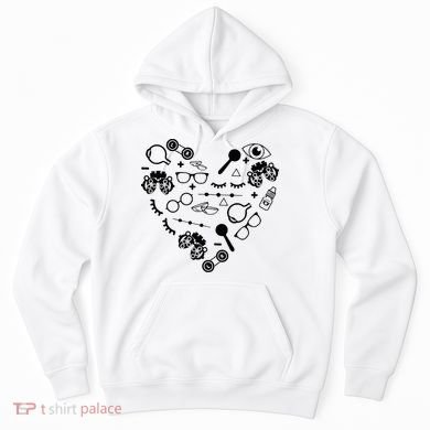 Optometry Symbols Heart Eyeglasses Spectacles Optician Life Hoodie