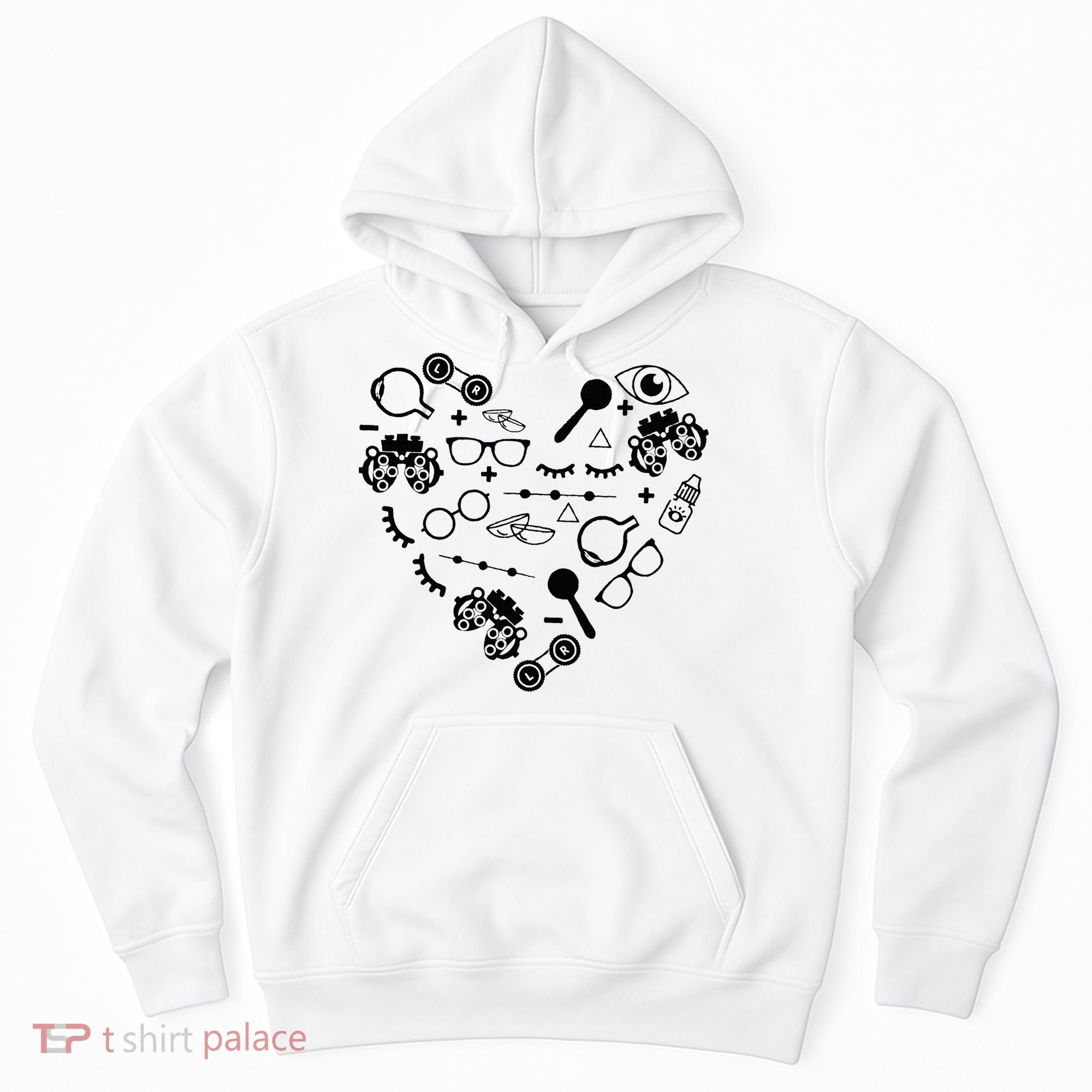 Optometry Symbols Heart Eyeglasses Spectacles Optician Life Hoodie