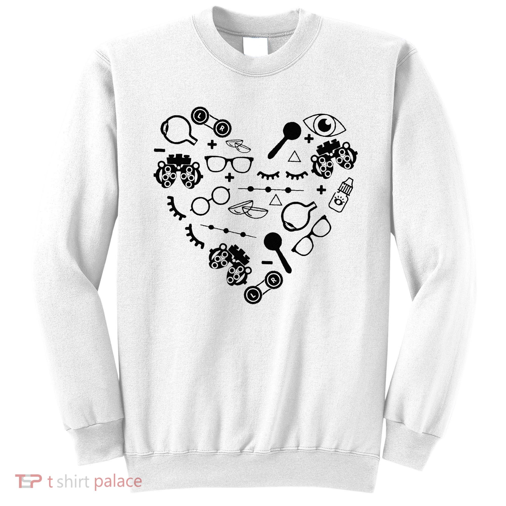 Optometry Symbols Heart Eyeglasses Spectacles Optician Life Sweatshirt