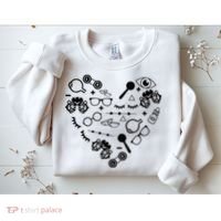 Optometry Symbols Heart Eyeglasses Spectacles Optician Life Sweatshirt thumb 2