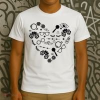 Optometry Symbols Heart Eyeglasses Spectacles Optician Life T-Shirt thumb 3
