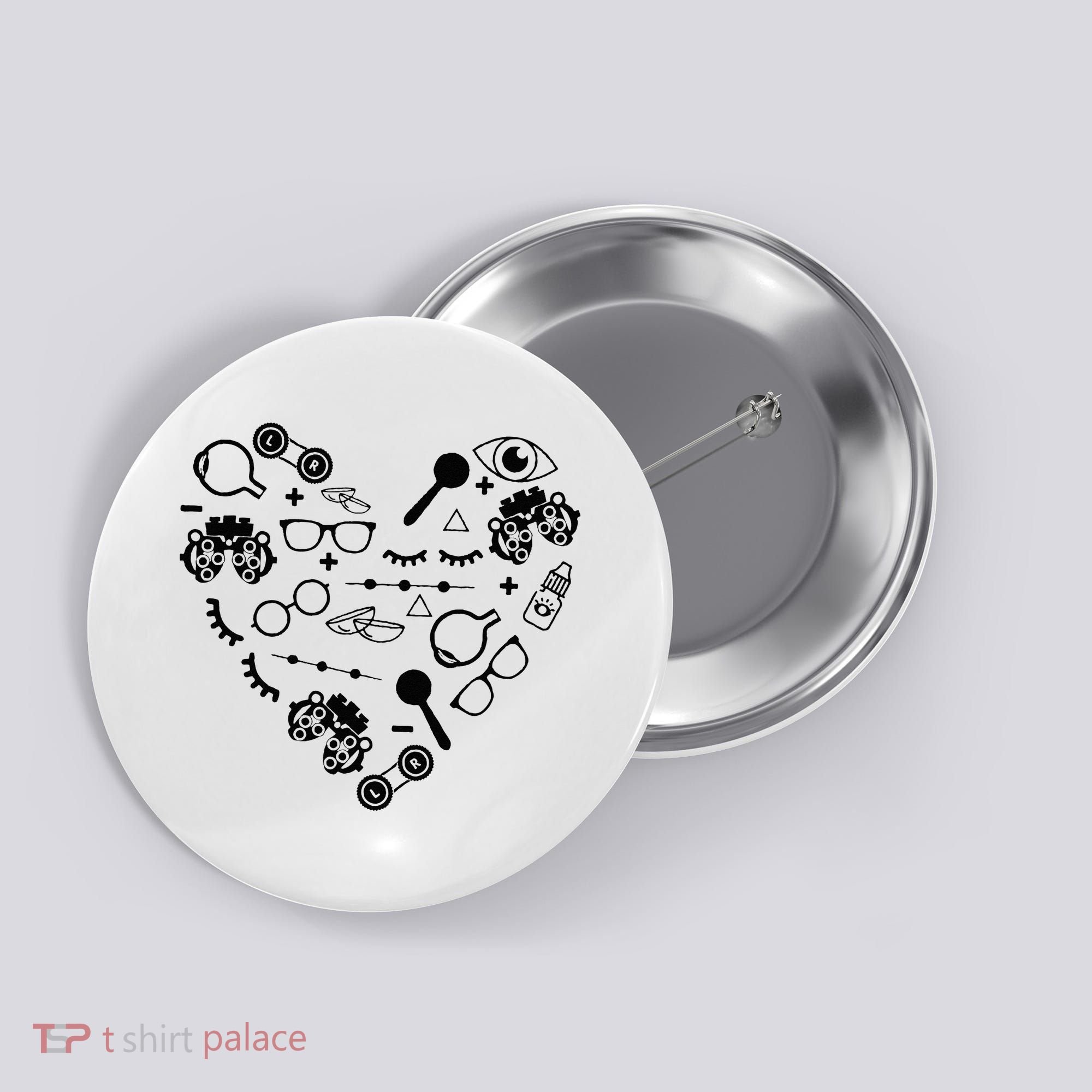 Optometry Symbols Heart Eyeglasses Spectacles Optician Life Button