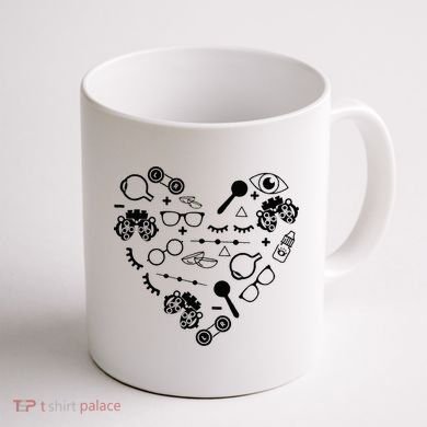 Optometry Symbols Heart Eyeglasses Spectacles Optician Life Coffee Mug back