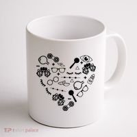 Optometry Symbols Heart Eyeglasses Spectacles Optician Life Coffee Mug thumb 1