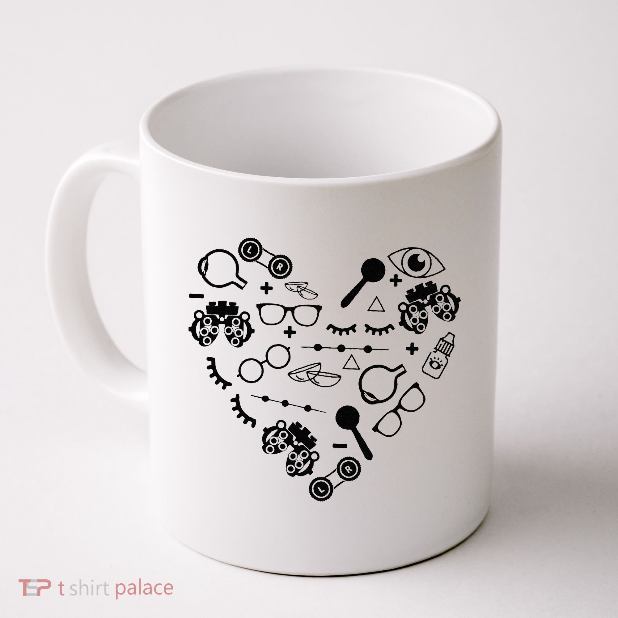 Optometry Symbols Heart Eyeglasses Spectacles Optician Life Coffee Mug