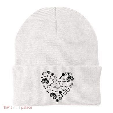 Optometry Symbols Heart Eyeglasses Spectacles Optician Life Beanie