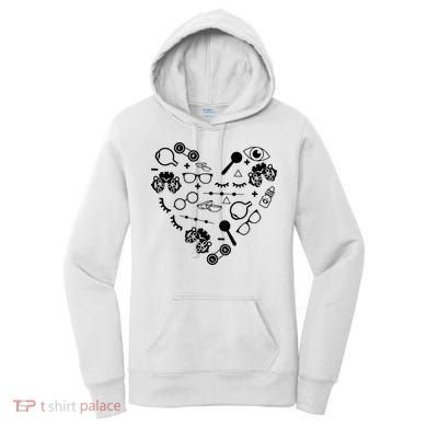 Optometry Symbols Heart Eyeglasses Spectacles Optician Life Women's Hoodie