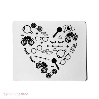 Optometry Symbols Heart Eyeglasses Spectacles Optician Life Mousepad