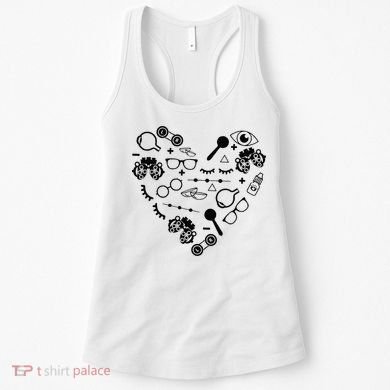Optometry Symbols Heart Eyeglasses Spectacles Optician Life Women's Tank Top