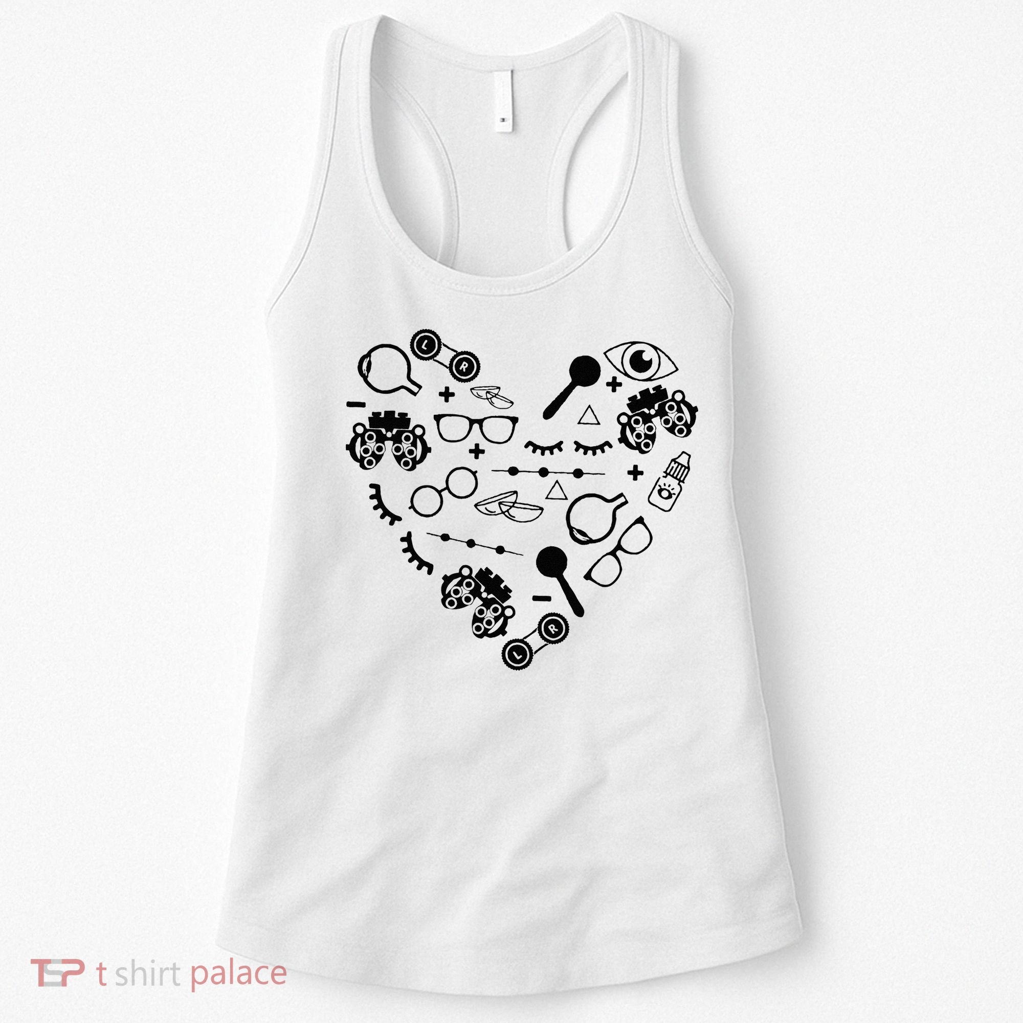 Optometry Symbols Heart Eyeglasses Spectacles Optician Life Women's Tank Top