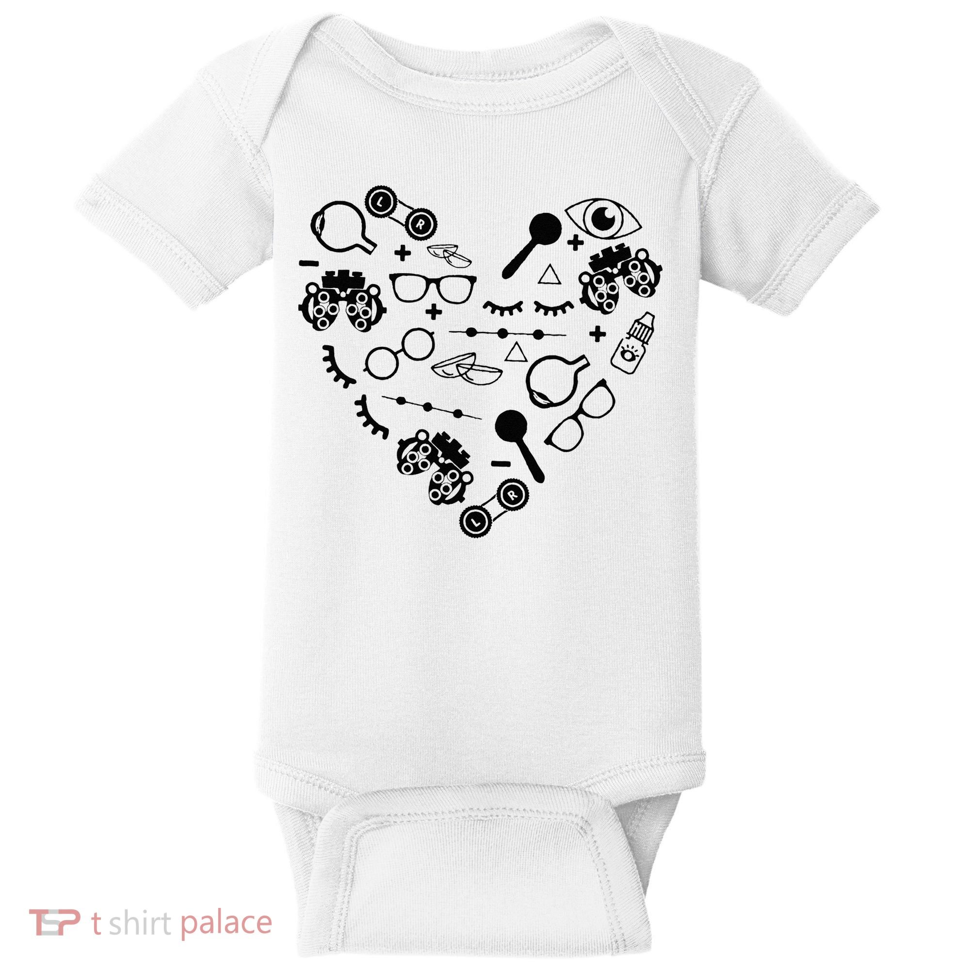 Optometry Symbols Heart Eyeglasses Spectacles Optician Life Baby Bodysuit