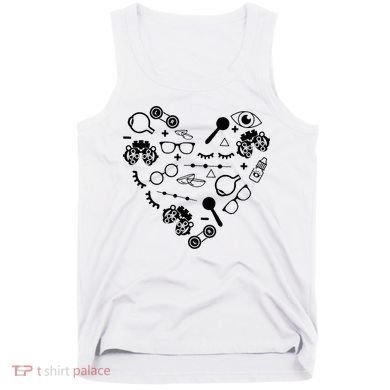 Optometry Symbols Heart Eyeglasses Spectacles Optician Life Tank Top