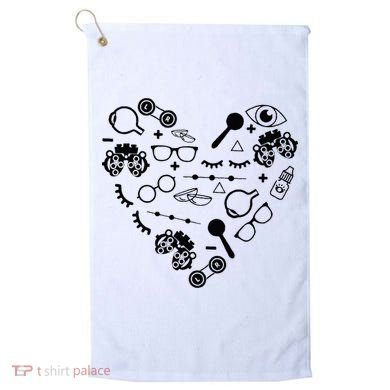 Optometry Symbols Heart Eyeglasses Spectacles Optician Life Golf Towel