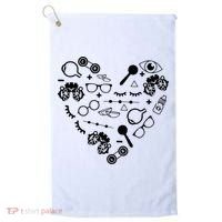Optometry Symbols Heart Eyeglasses Spectacles Optician Life Golf Towel thumb 0