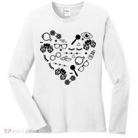 Optometry Symbols Heart Eyeglasses Spectacles Optician Life Women's Long Sleeve Shirt thumb 0