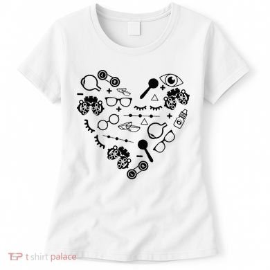Optometry Symbols Heart Eyeglasses Spectacles Optician Life Women's T-Shirt
