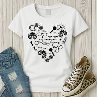 Optometry Symbols Heart Eyeglasses Spectacles Optician Life Women's T-Shirt thumb 3